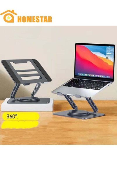 Generic Laptop Stand with 360° Rotating Base, Ergonomic Computer Riser for De...