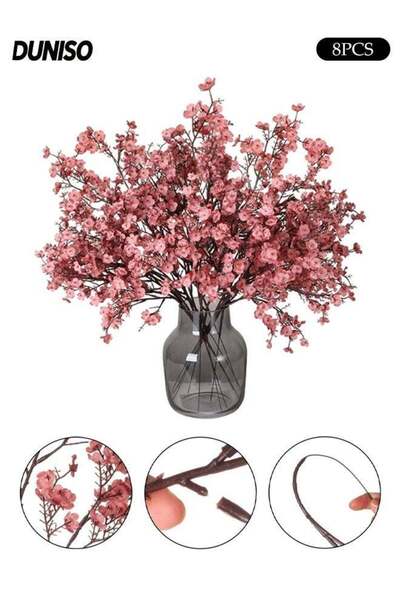 Generic 8 Pcs Artificial Flowers,Babys Breath Silk Faux Gypsophila Flowers,Su...
