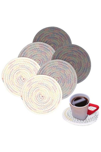 Generic JZS Absorbent Drink Coasters Cotton Woven Braided Drink Coasters Abso...
