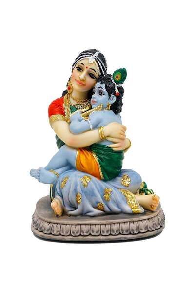 Generic Maa Yashoda Krishna Murti Statue - 5.7” Hindu God Lord Krishna Idol G...