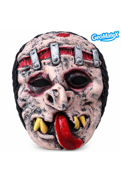 GeoMateX Mască Horror din Latex, Model Monstru cu Colți și Limbă, Detalii Met...