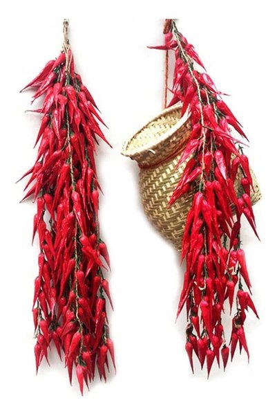 Generic 5-Pack Artificial Red Pepper Strings, Lifelike Fake Chili Garland for...