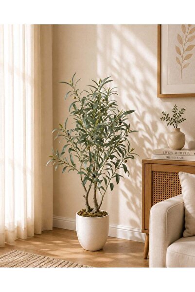 Generic Artificial Olive Tree in Black Pot, Faux Potted Plant with Realistic ...