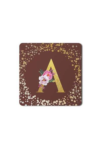 Generic 2 Pack Designer Leather Coasters Mat for Beverage Drinks- Custom Mono...