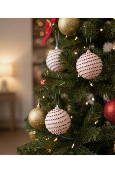 Generic AKDC 3-Piece Gold Christmas Hanging Ball Décor Set – White Glitter & ...