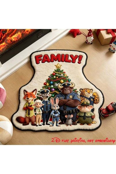Generic 2D Crazy Zootopia Family Floor mat, durable material, soft and comfor...