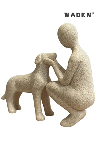 Generic Dog Sculpture Home Decor Cute Man and Dog Statue Decoration for Offic...