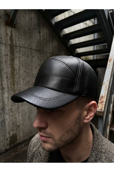 PIECE SIGNATURE Unisex, Winter, Faux Leather Hat with Fleece Lining and Earflaps
