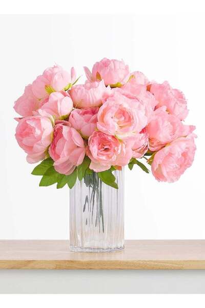 Generic Peony 4pc Flower Bunch with 24 buds – Light Pink | 65cm Artificial Fl...