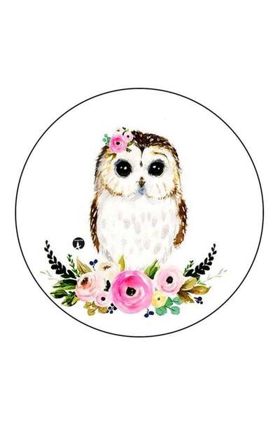 Generic An Owl Printed Fridge Magnet Round Multicolour