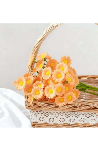 Generic Artificial Fake Flowers, 6 Bundles Orange Daisy Fake Flowers Outdoor ...