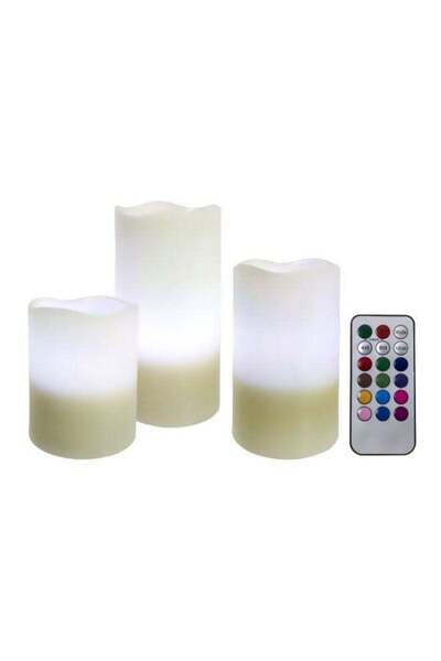Generic 3-Piece Flameless Candle Red/Green/Blue