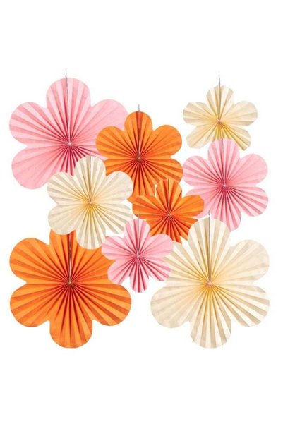 Generic Spring Paper Flowers Decoration Orange Birthday Party Decoration Oran...