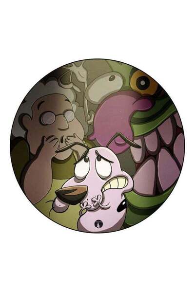Generic Courage The Cowardly Dog Printed Fridge Magnet Green/Beige/Purple 5.5cm