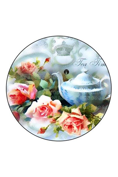 Generic Tea Time Printed Fridge Magnet Blue/Pink/Green 5.5cm