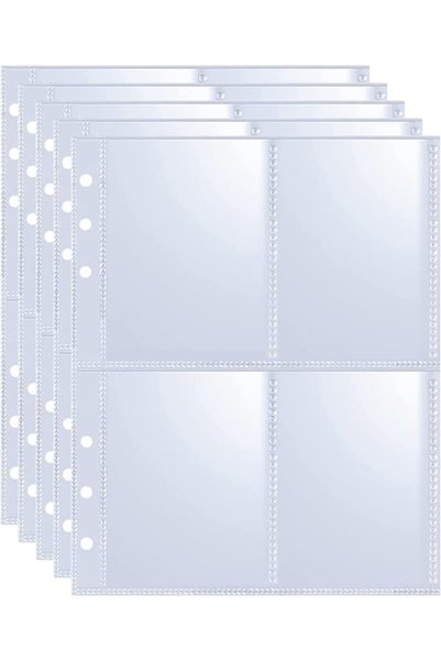 GENERAL 50 حزمة من أغلفة المجلدات ذات 6 حلقات مقاس A5، تحتوي على 400 جيب، أغل...