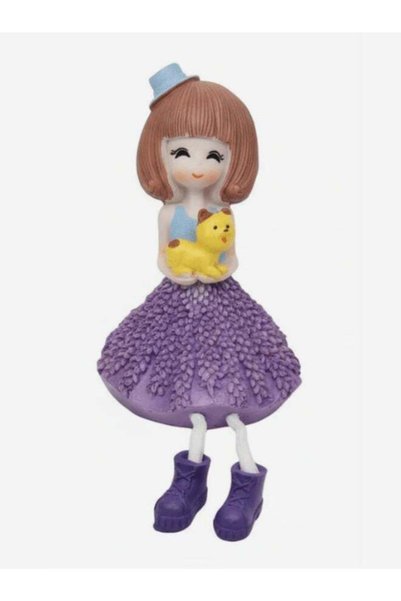 Generic AKDC Artistic Polyresin Girl Figurine – Elegant Dual-Tone Violet & Bl...