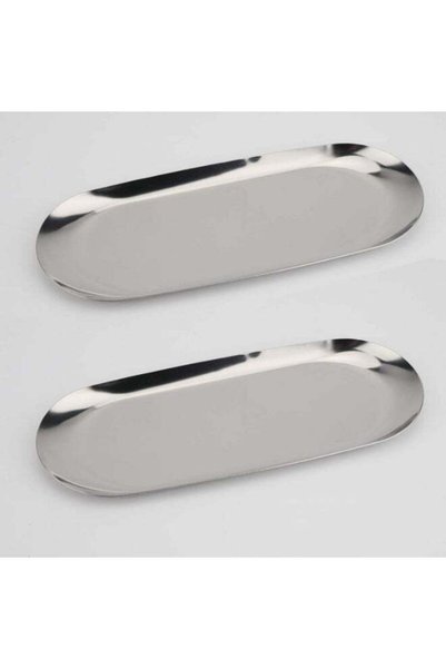 Generic 2-Pack Stainless Steel Oval Decorative Tray, 22.9 cm Long, Jewelry Di...