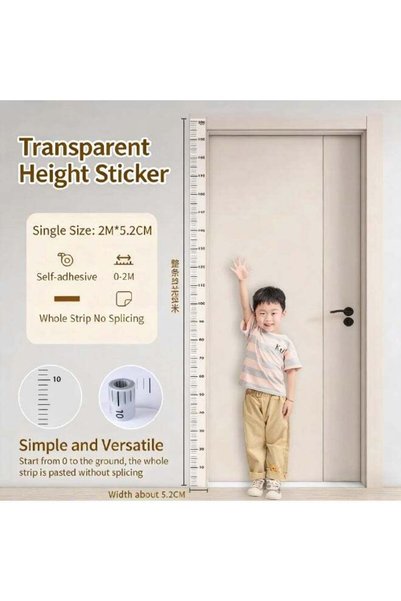 Generic Children's Height Growth Record Stickers | Transparent Self-Adhesive ...