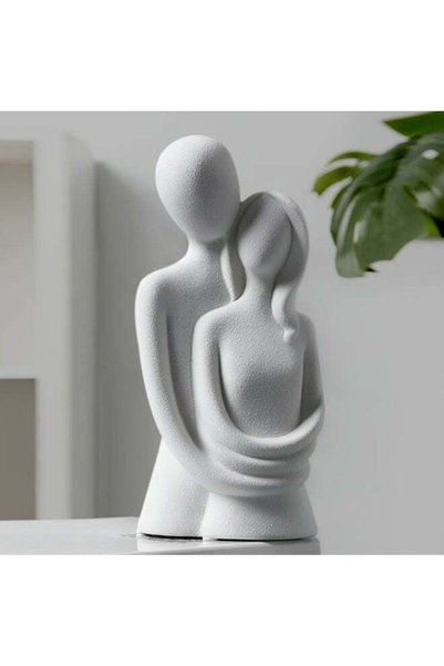 Generic Couple Hugging Resin Statue – Modern Love Sculpture Decorative Figuri...