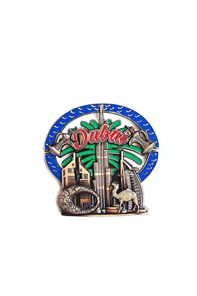 Generic Dubai Fridge Magnet Souvenir – Metal Landmark Design Palm Dubai Shape...