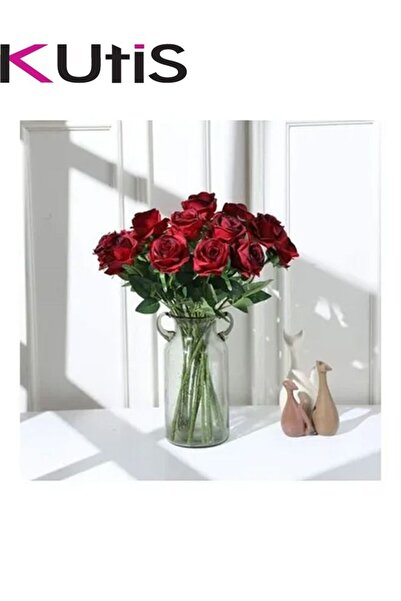 Generic 12 Piece Artificial Roses Silk Bridal Wedding Bouquet Realistic Flower