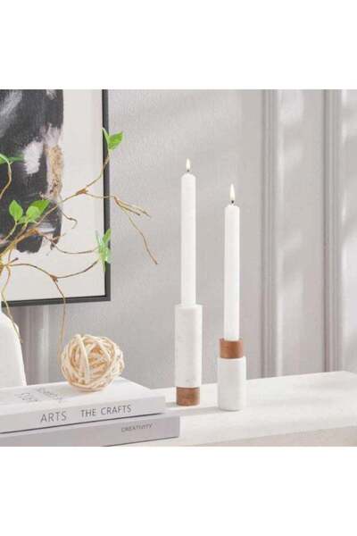 Generic Unscented White 8 -Piece Taper Candle Dia2XH23cm - 6 Hrs White 2x2x24cm