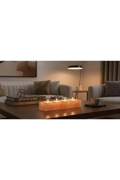 Generic Himalayan Pink Salt Block Tray, Natural Salt Candle Holder with Multi...