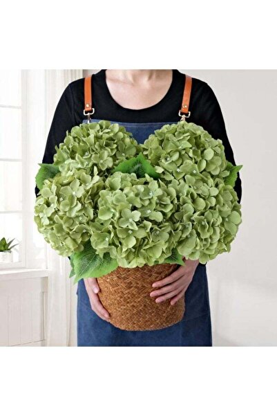 Generic LATIFA Green Flowers Artificial Hydrangeas Bunch of 10