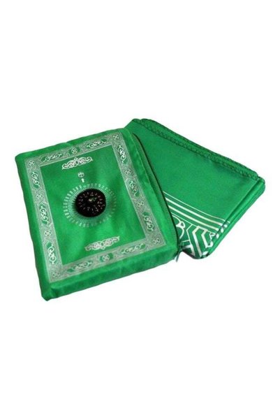 Generic Polyester Pocket Prayer Mat With Bag Green/White/Black