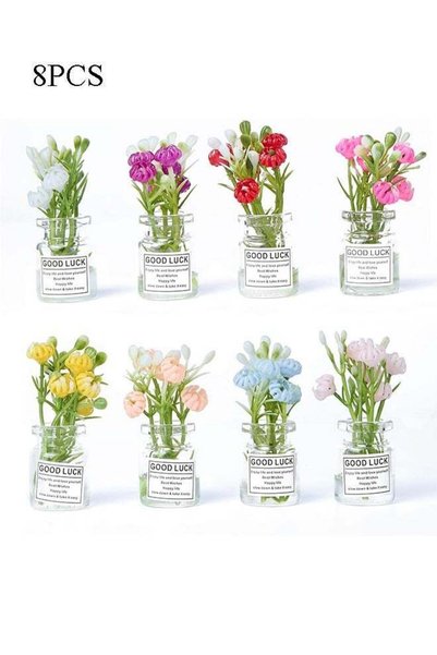 Generic 8 PCS Fridge Magnets, Cute Mini Vase Fridge Magnets, Luminous 3D Plan...