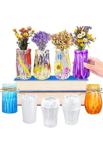 Generic Vase Silicone Mold Flower Pot Candle Holder Mold, 3 PCS Bud Vase Sili...
