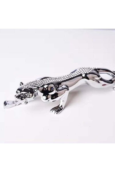 Generic Decor Leopard, 19cm Zinc Alloy Animal Figurines for Home Car Office L...