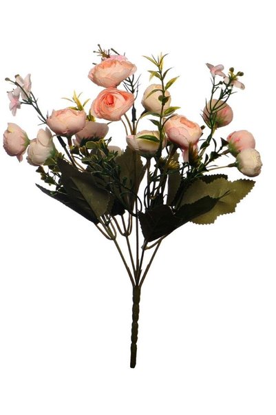 Generic Petite Bloom: Mini Artificial Peony Flowers Bouquet light Pink