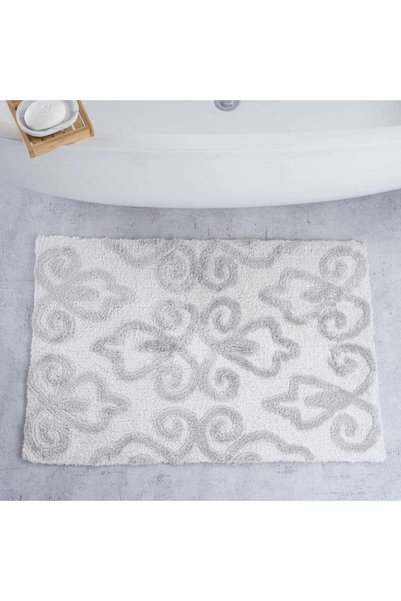 Generic Designora Damask Tufted Bathmat 60x90cm - Silver - 212RLT9900385