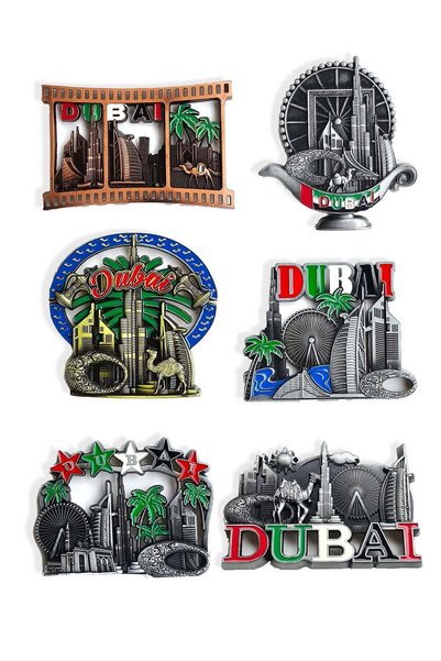 Generic Dubai Souvenir Premium Metal Fridge Magnets 6 pcs Set | High-Quality ...