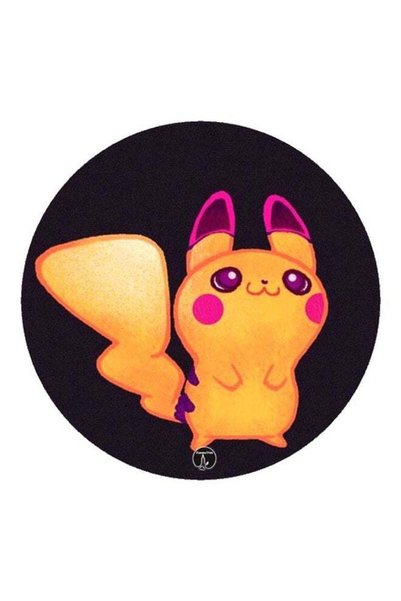 Generic Pikachu Printed Fridge Magnet Black/Yellow/Purple 5.5cm