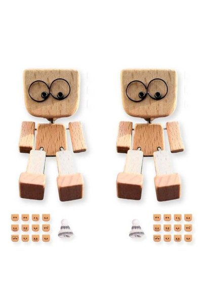 Generic 2 Pack Shaking Wooden Man Figurines for Car Dashboard, Cute Spring Le...
