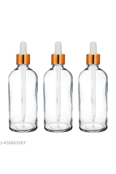 Generic 3Pack 100ml Clear Glass Dropper Bottles – Refillable Leakproof Bottle...