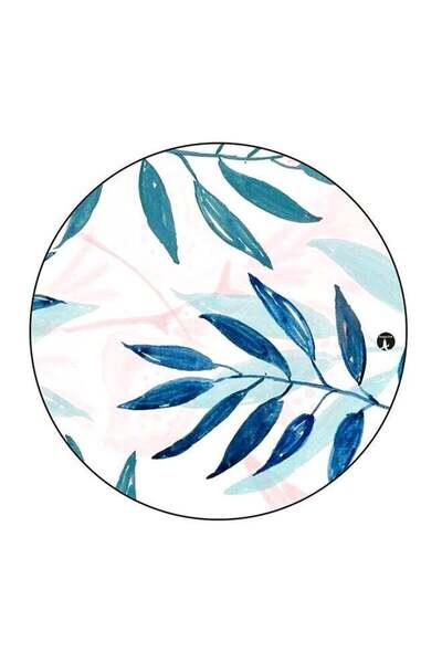 Generic Leaves Printed Fridge Magnet Green/Blue/White 5.5 x 5.5cm