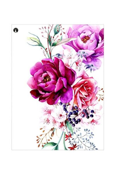 Generic Floral Themed Metallic Plate White/Pink/Purple 20x15cm
