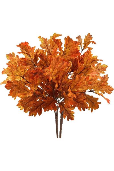 Generic 2 Bunches Artificial Autumn Oak Leaves Stems (55cm) - Realistic Gradi...