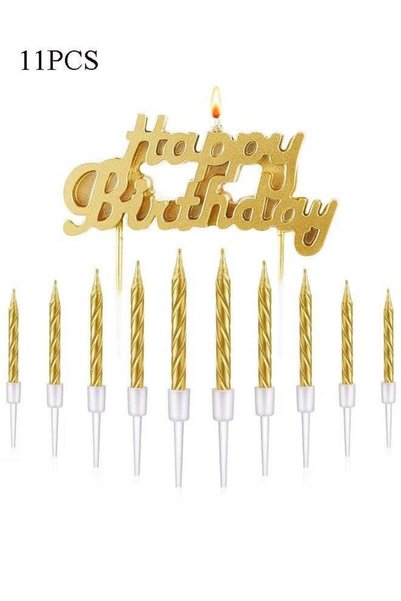 Generic Happy Birthday Candles Letter Cake Topper with 10 Pcs 3 Inch Short Th...
