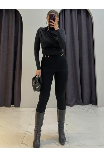MERVENS Button Detailed Leggings