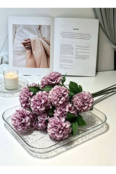 Generic 5pcs Artificial Light Purple Hydrangea Bouquet, Fake Morandi Purple H...