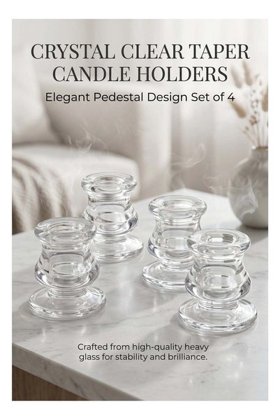 Generic 4Pcs Candlestick Holders Bulk,Taper Candle Holders for Table Centerpi...