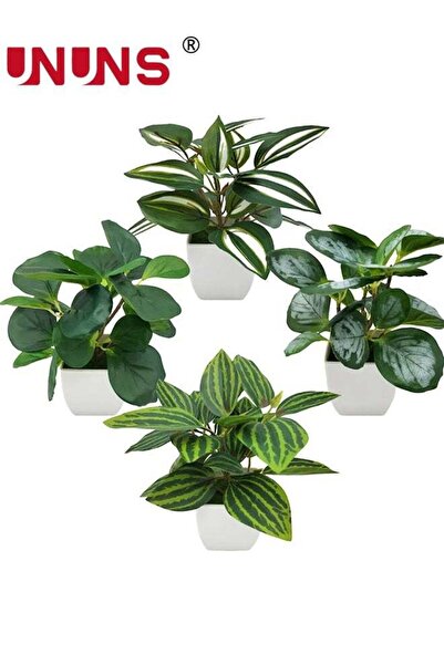 Generic Fake Plants Potted,4pcs Faux Greenery Monstera Plant in Pot,Mini Fake...