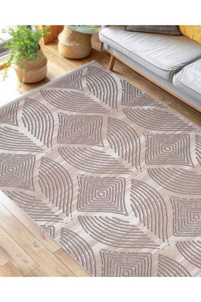 Generic Carpet Woven Rug in Soft Texture | Arabesque Boho Design - Grey | Siz...