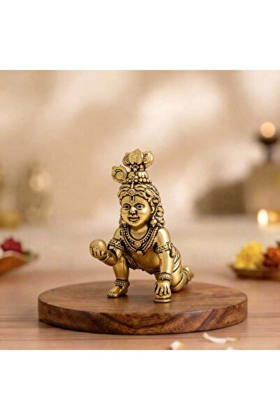Generic Laddoo Gopal Size 1 Colored Idol | Decorative Krishna Murti for Pooja...