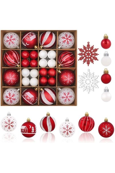 Generic 44 Pcs Christmas Tree Balls Ornaments, Christmas Decorative Hanging B...